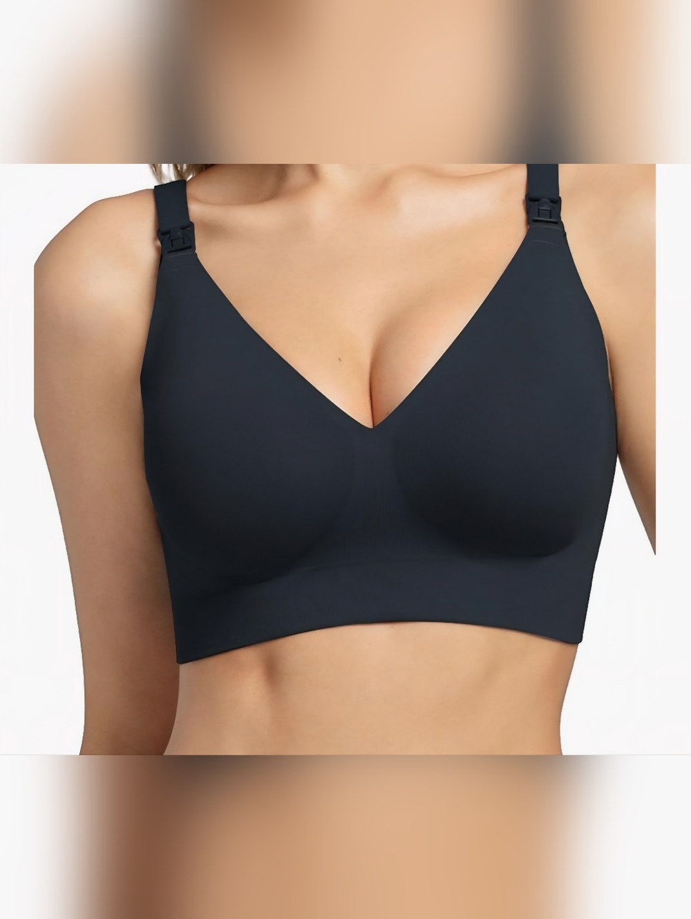 Black Momcozy Seamless Wireless Nursing Bra 3XL Maternity